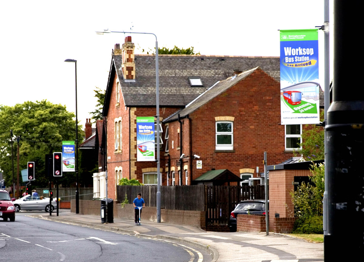 outdoor media lamp post banners